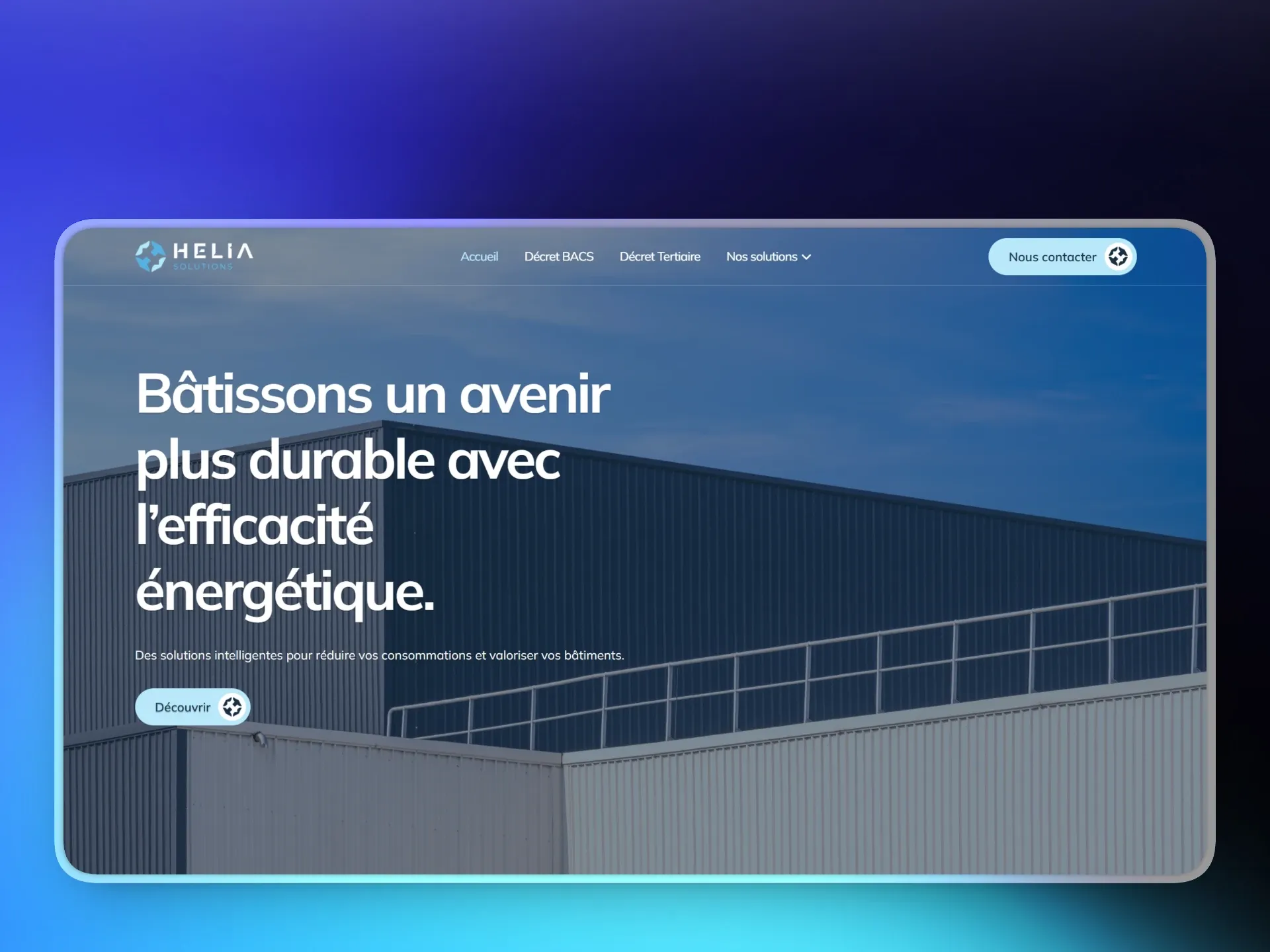 Site Helia Solutions créé par DevDream