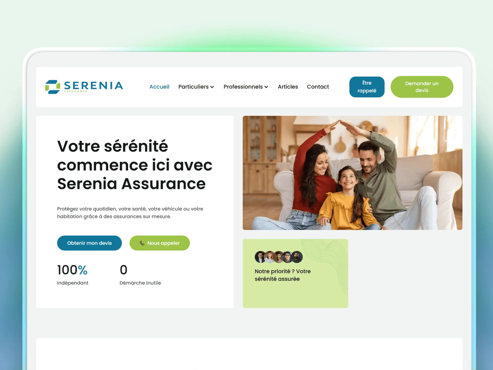 Site Serenia Assurance créé par DevDream