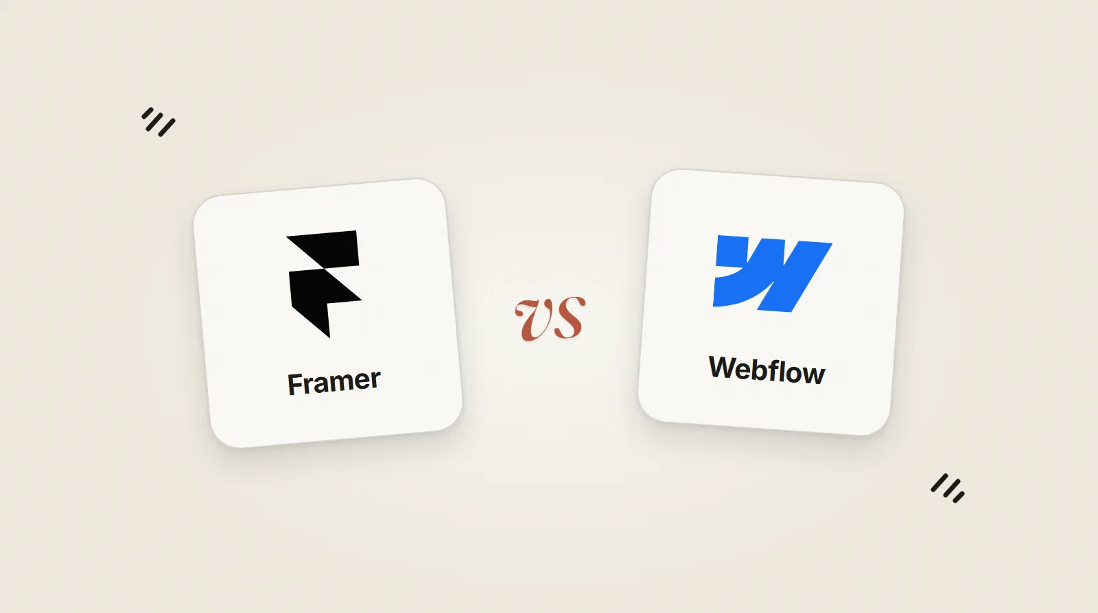 Framer ou Webflow : les logos des deux outils face à face pour le comparatif