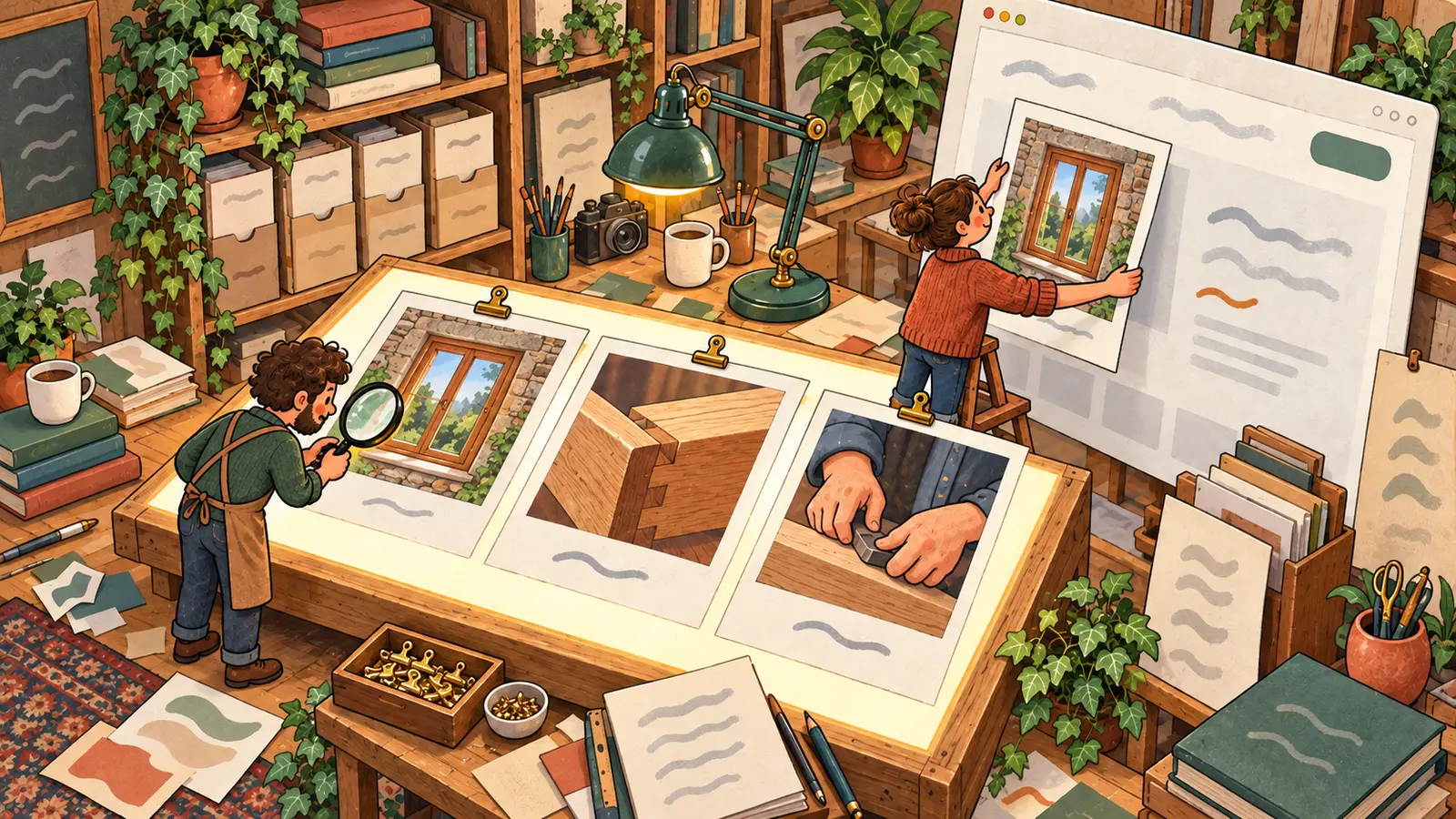Illustration : choisir une vue globale, un détail et un geste professionnel