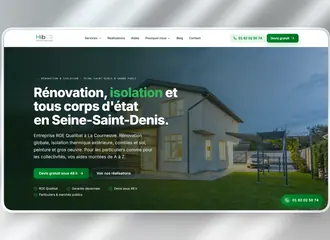 Site HIB Construction, rénovation et isolation en Seine-Saint-Denis, réalisé par DevDream