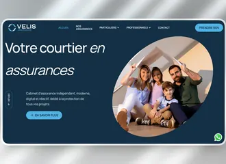 Site Velis Assurances, courtier en assurances, réalisé par DevDream